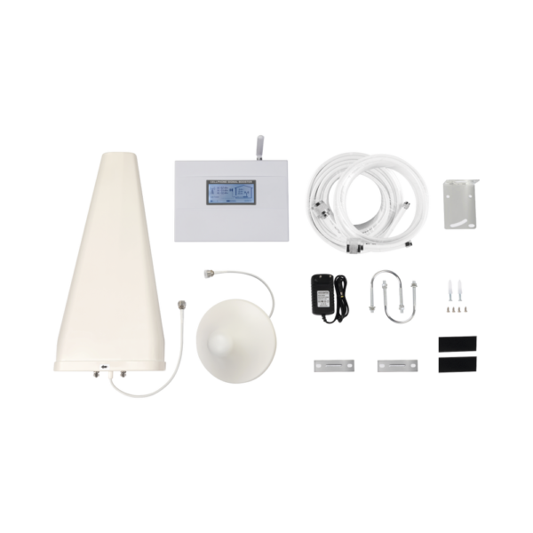 Kit Amplificador de Señal Celular 3G, 2G y VOZ. Soporta Múltiples Operadores, Dispositivos y Tecnologías Simultáneamente. Doble banda. Mejora la señal en interiores de Hasta 500 metros cuadrados.