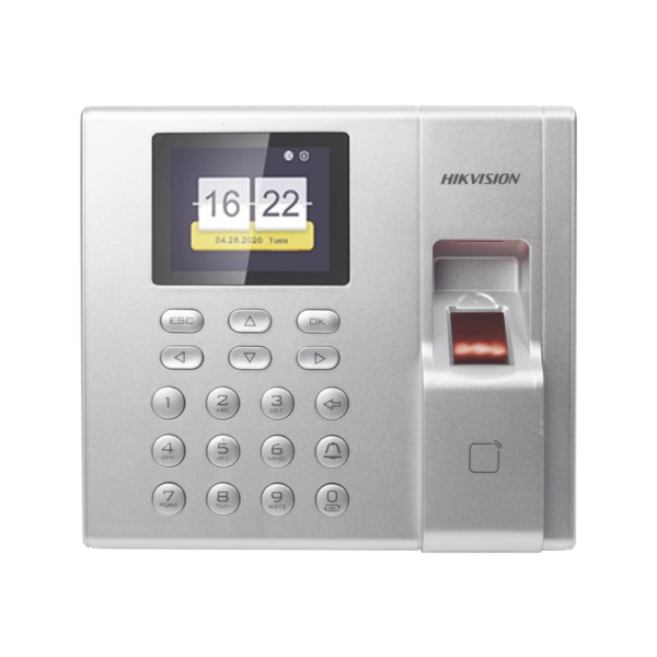 Terminal de Control de Acceso y Asistencia compatible con APP Hik-Connect (P2P) / Lectura de Huella y de Tarjetas EM / Soporta hasta 1000 Huellas / Relevador para Chapa / Software iVMS4200