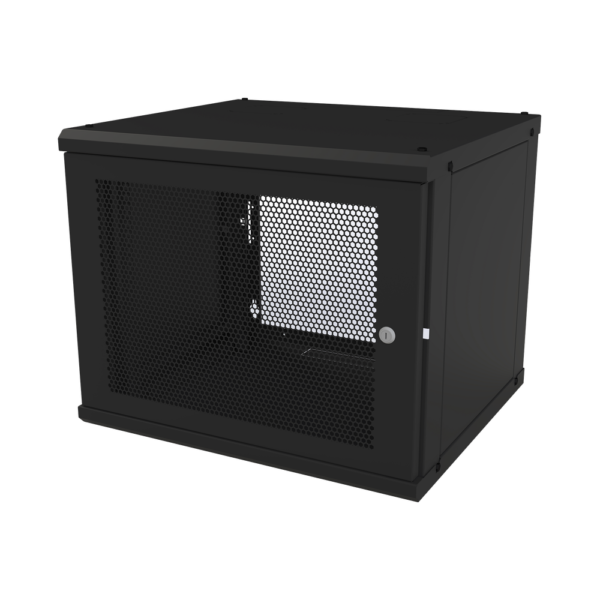 Gabinete de Pared Fijo, Puerta Perforada, con Rack de 19in, 9 Unidades de Rack